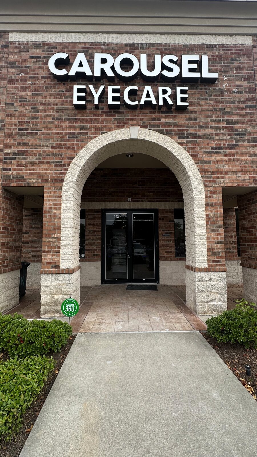 Entrance to Carousel Eyecare, Suite 103, Katy TX